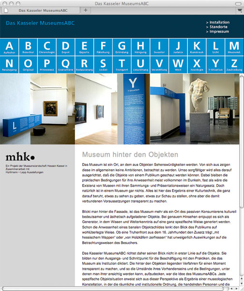 Detail aus Das Kasseler Museums ABC –<br/>Website 