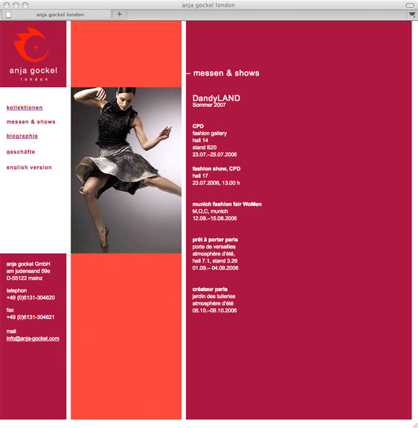 Detail of Anja Gockel website