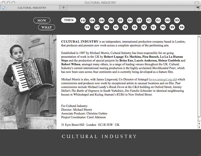 Detail of Cultural Industry –<br/>Website