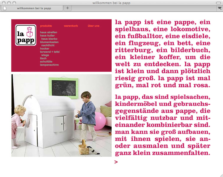Detail aus la papp, Berlin –<br/>Website