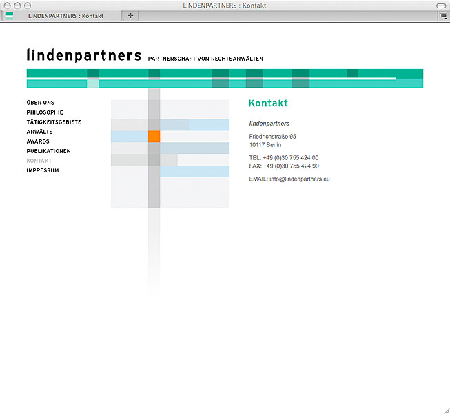 Detail of lindenpartners website